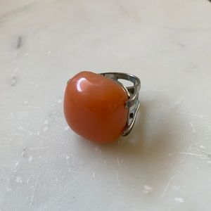 🤍4/$20 large pink/orange ring; approx. size 7